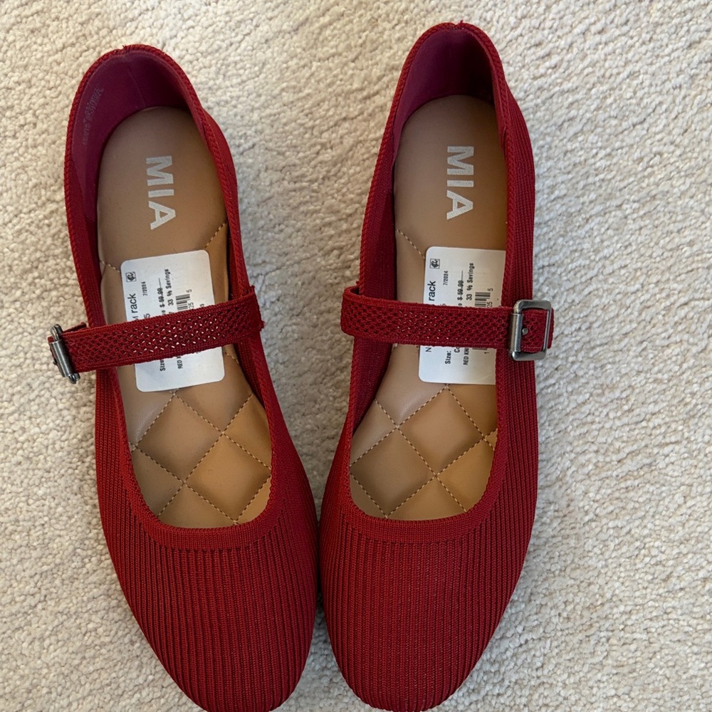 MIA Women's Red Mary Jane Flats